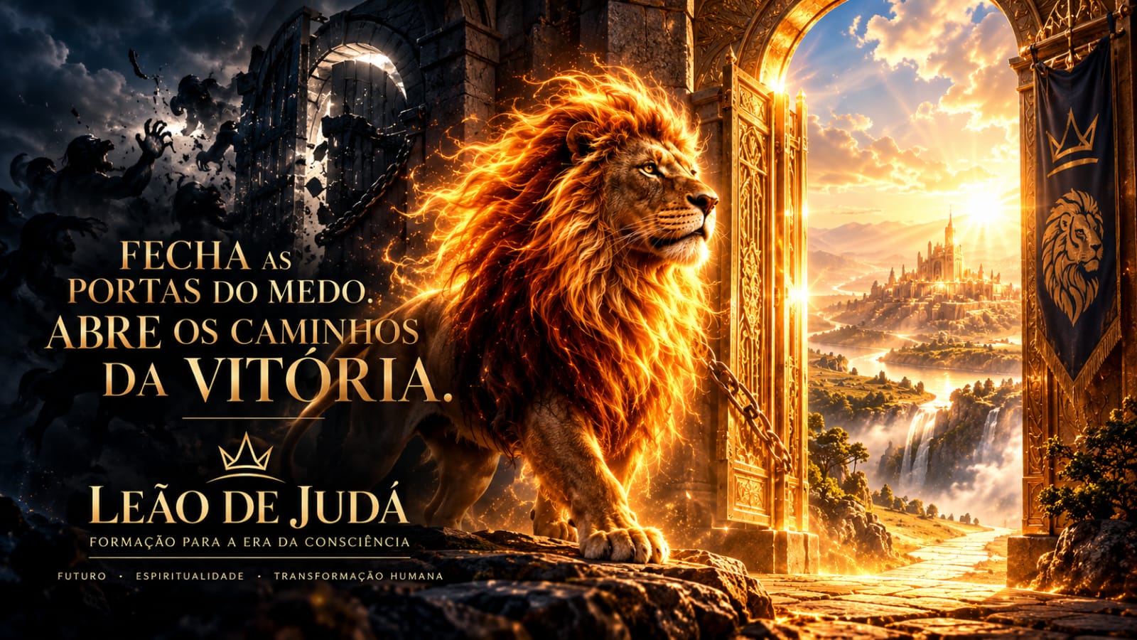 Leão diante das portas da vitória